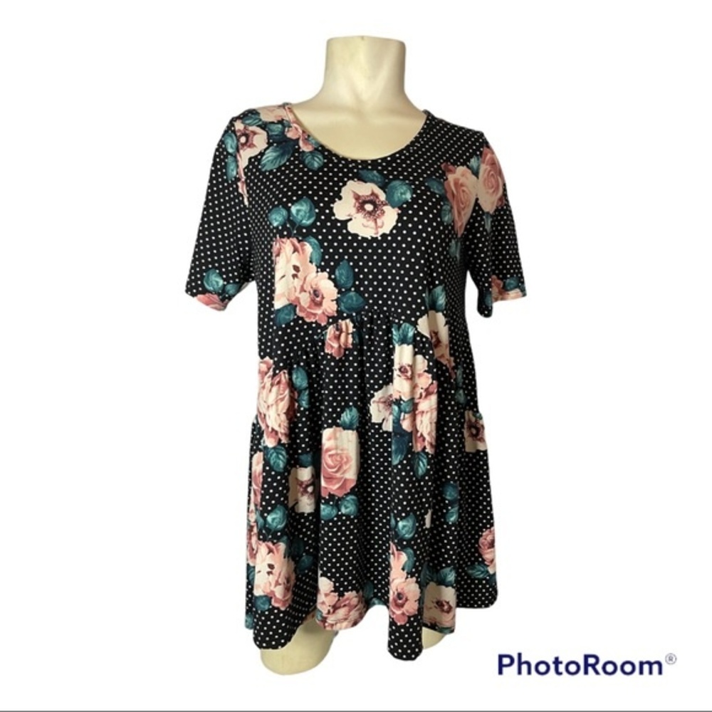 Women's Agnes & Dora Floral Print Babydoll Top Size Medium